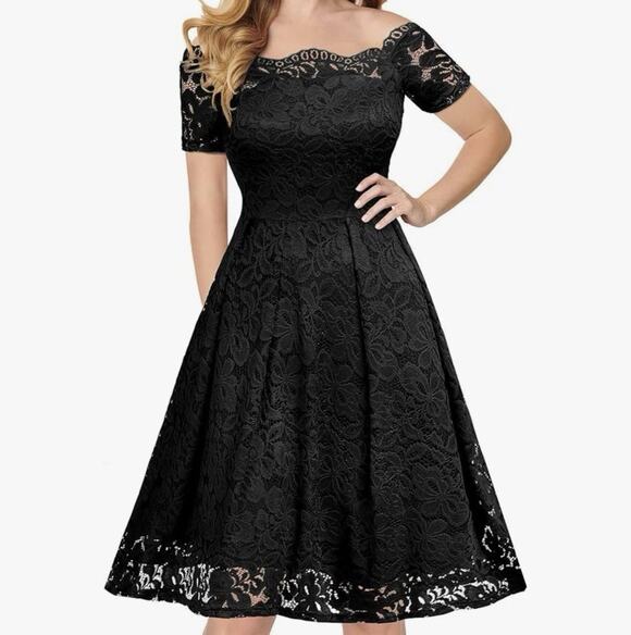 MissMay Dresses & Skirts - MISSMAY Retro Gorgeous City Dress Floral Lace Black Size Medium